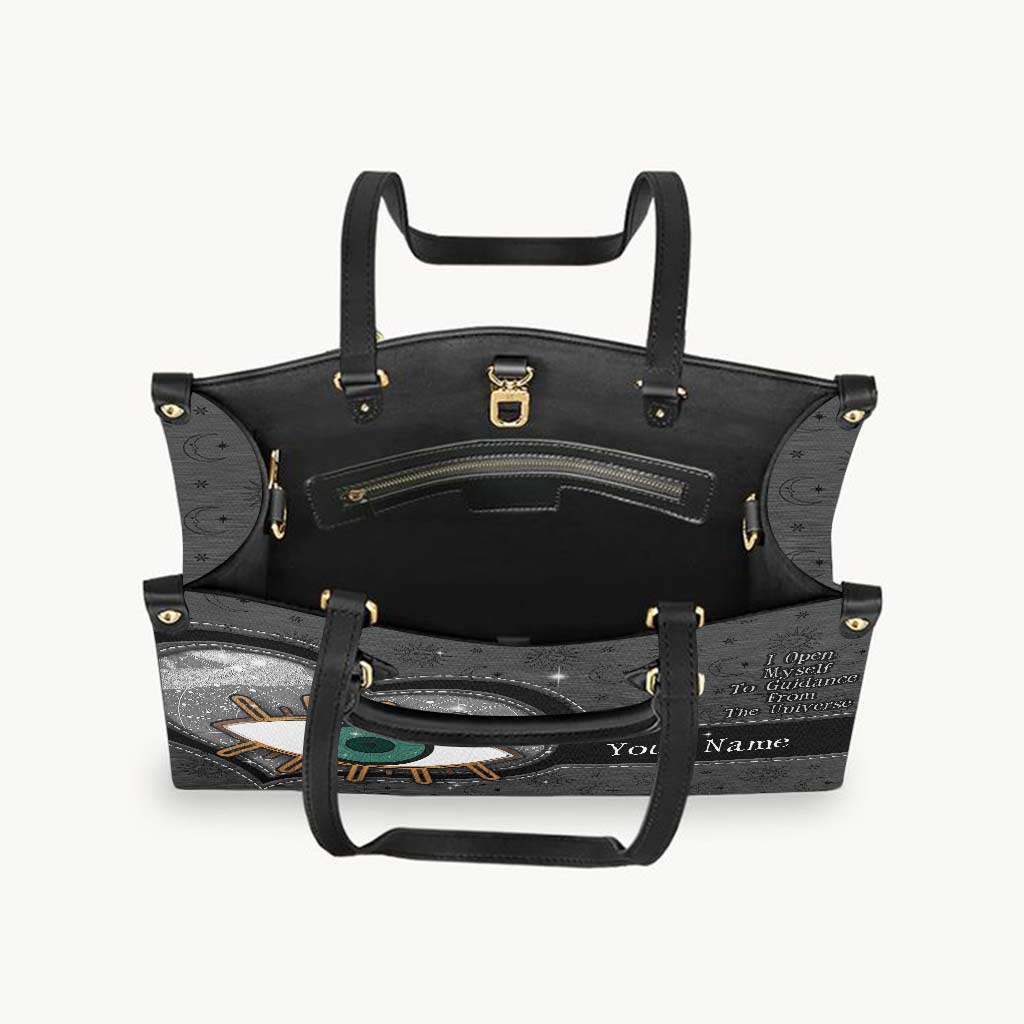 I Open Myself To Guidance From The Universe - Personalized Witch Leather Handbag