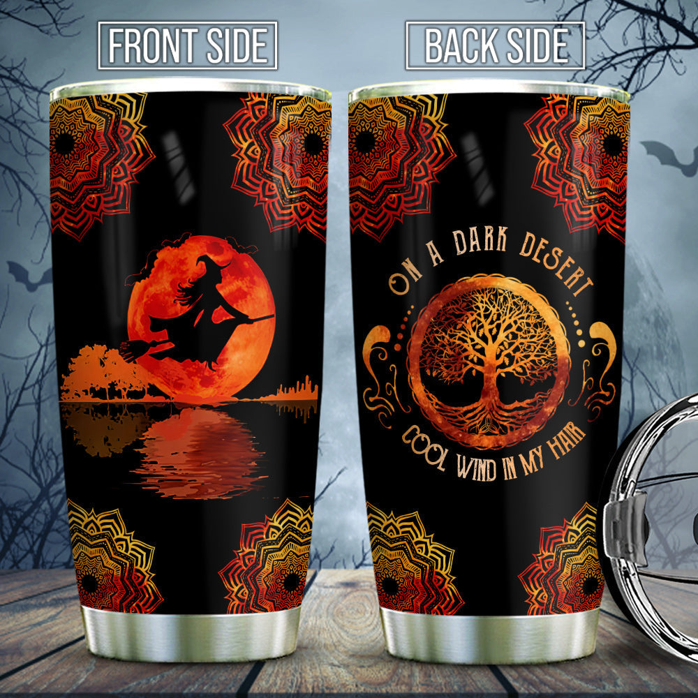 Witch On A Dark Desert Mandala - Witch Tumbler 0822
