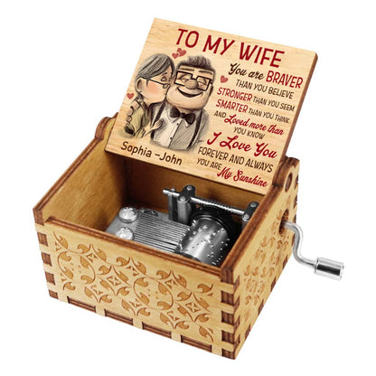You Are My Sunshine - Personalized Couple Mouse Hand Crank Music Box