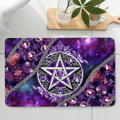 Purple Pentacle Witch Vibes - Bathroom Curtain & Mats Set