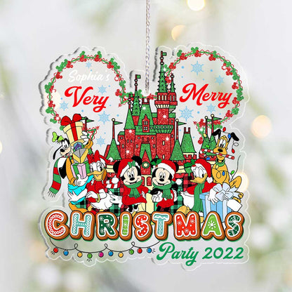Merry Christmas - Personalized Mouse Transparent Ornament