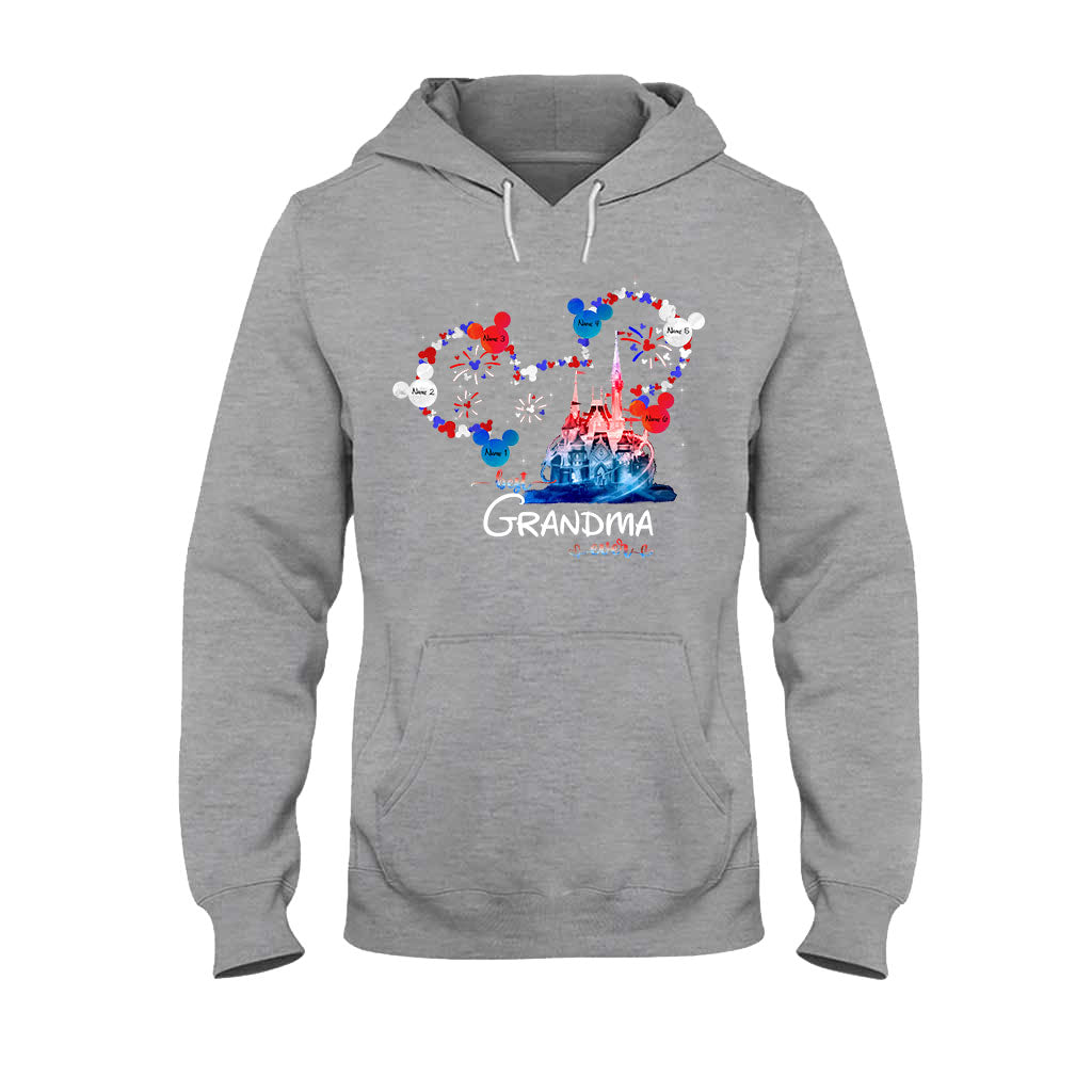 Best Grandma Ever - Personalized Independence Day Mouse T-shirt and Hoodie