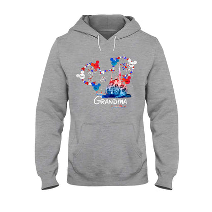 Best Grandma Ever - Personalized Independence Day Mouse T-shirt and Hoodie