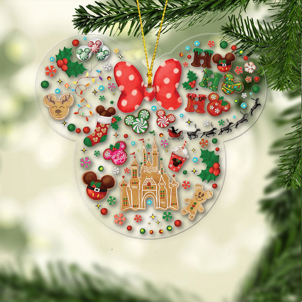 Christmas Magic Kingdom Ho Ho Ho - Mouse Transparent Ornament