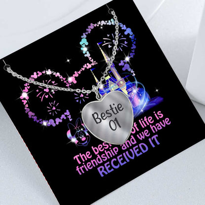 With My Bestie - Personalized Mouse Heart Pendant Necklace