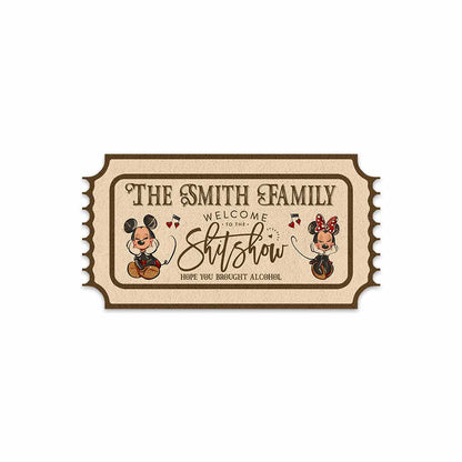 Welcome To The Show - Personalized Mouse Shaped Doormat
