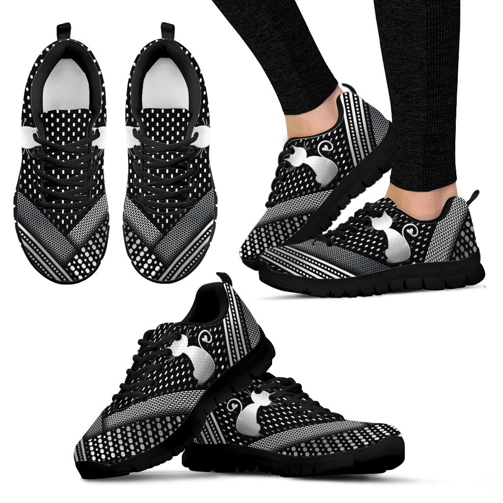 Cat Metal Pattern Print Cat Sneakers 0622