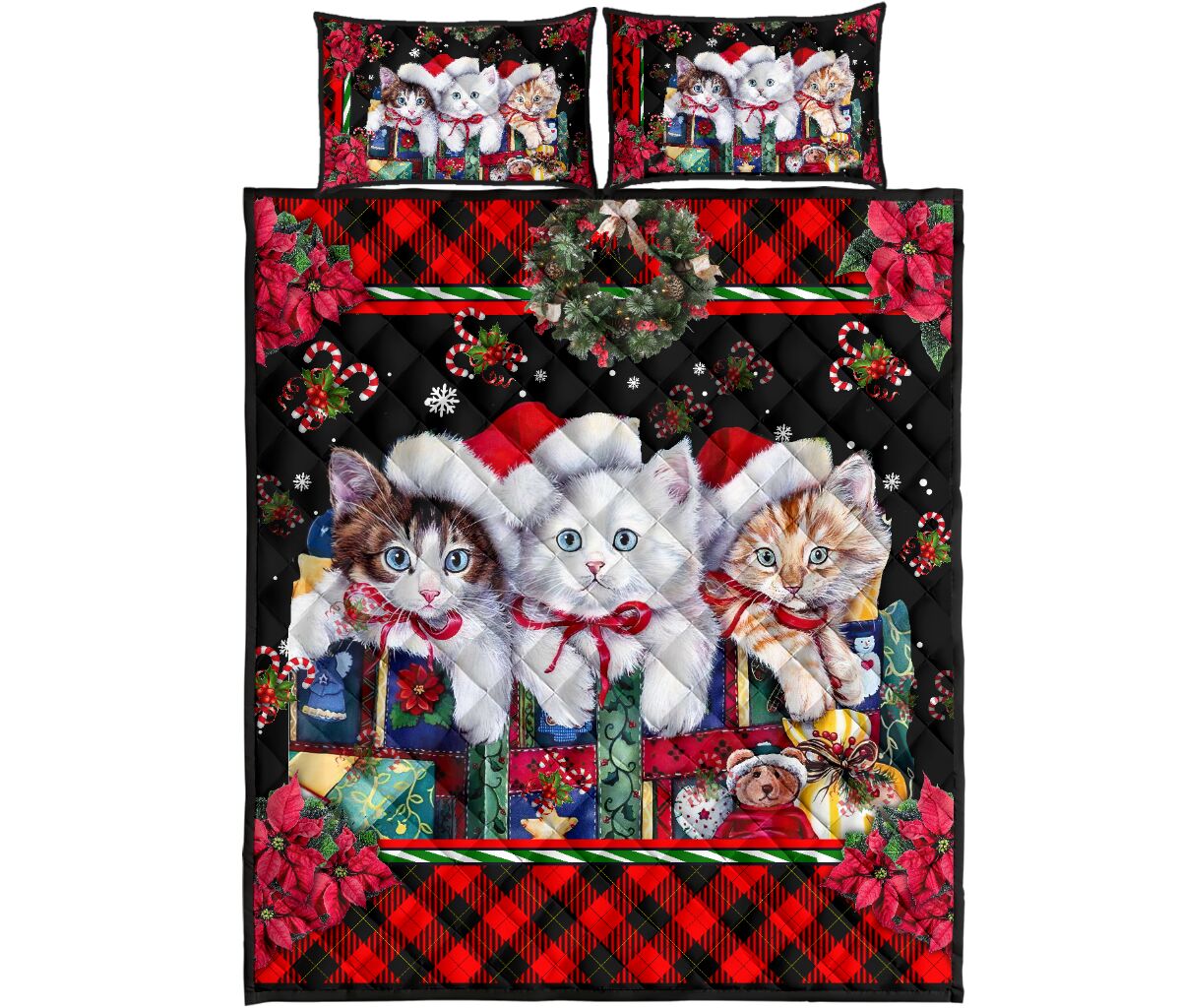 Merry Catmas Cat  Quilt Set 0622