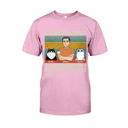Cats Make Me Happy - Personalized Father's Day Father T-shirt and Hoodie