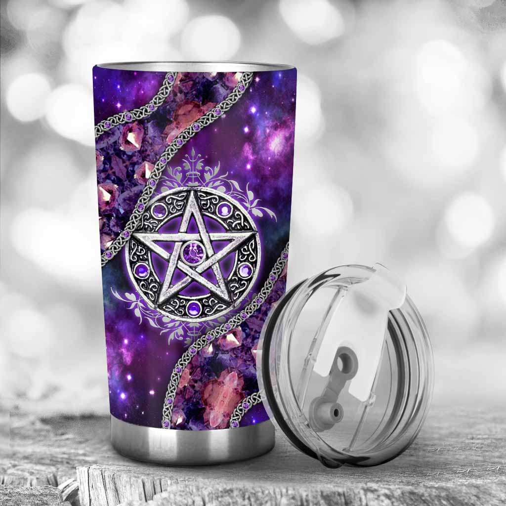 Witch Vibes Purple Pentagram 3D Pattern Printed Tumbler