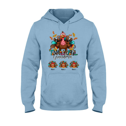 Thankful Grandma - Personalized Thanksgiving T-shirt and Hoodie