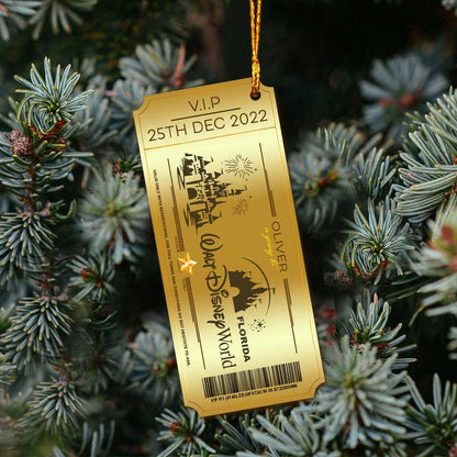 Going To The Magic Kingdom - Personalized Christmas Mouse Ornament (Printed On Both Sides)