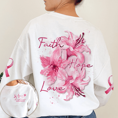 Faith Hope Love Lily Breast Cancer Awareness All Over T-shirt and Hoodie