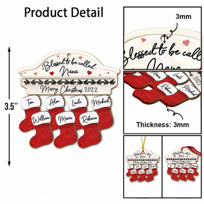 Blessed To Be Called Nana - Personalized Christmas Grandma Ornament (Printed On Both Sides)