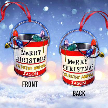 Merry Christmas Ya Filthy Animal - Personalized Christmas Ornament (Printed On Both Sides)