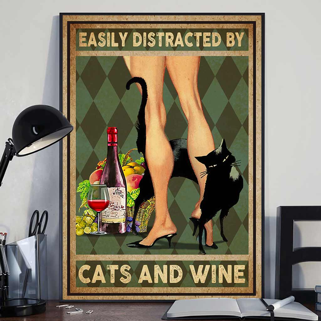Easily Distracted By Cats Canvas And Poster