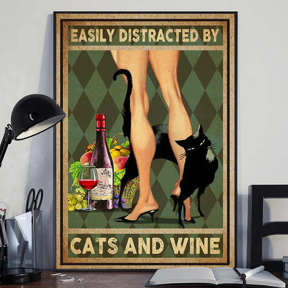 Easily Distracted By Cats Canvas And Poster