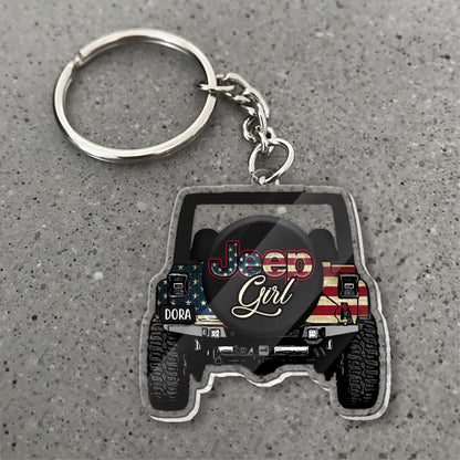 Driving Girl - Personalized Car Transparent Keychain