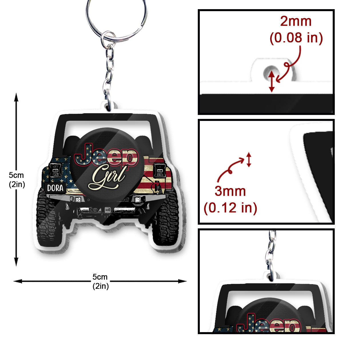 Driving Girl - Personalized Car Transparent Keychain