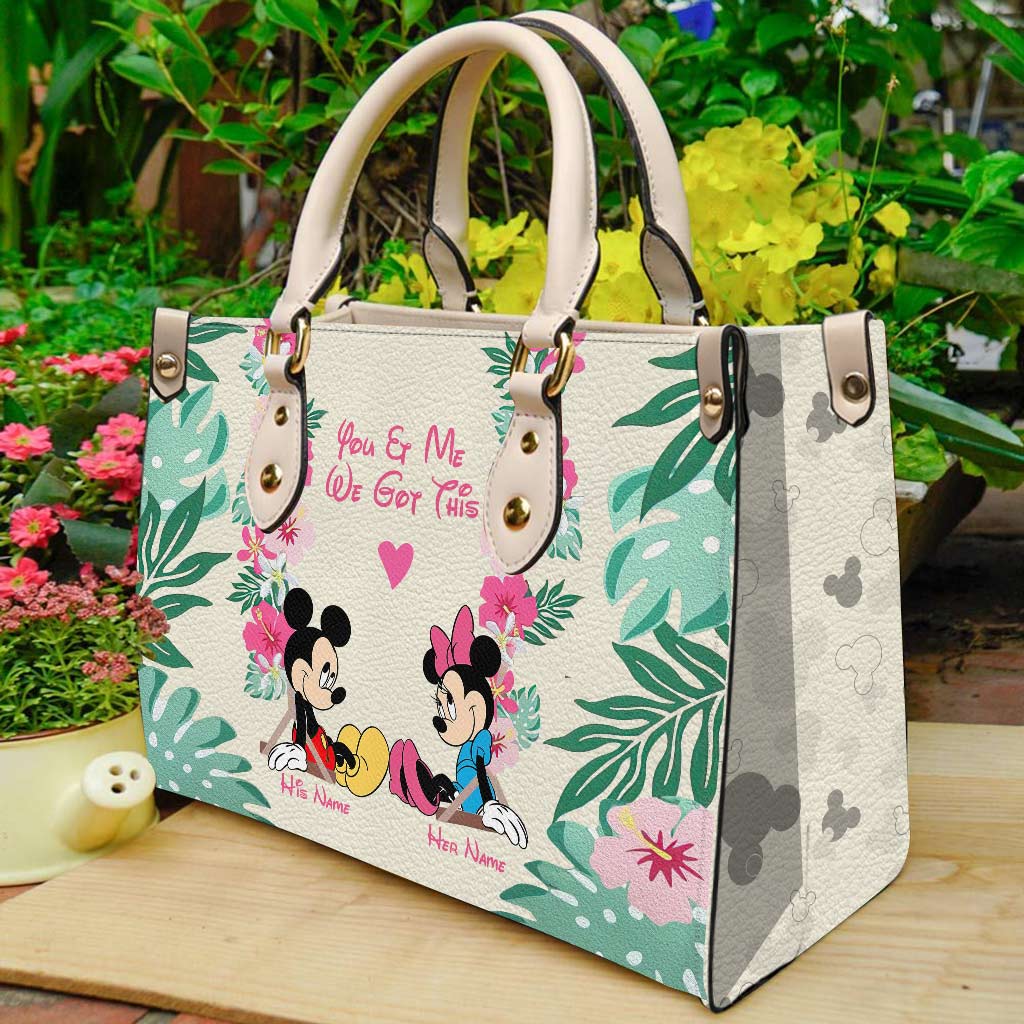 You & Me We Got This - Personalized Mouse Leather Handbag