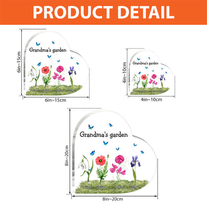 Grandma's Garden Birth Month Flower - Personalized Mother's day Grandma Custom Shaped Acrylic Plaque