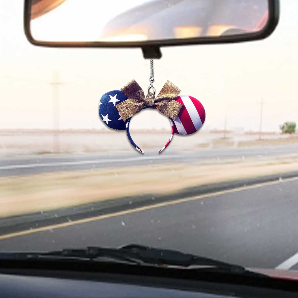 Happy 4th Of July - Independence Day Mouse Car Ornament  3D Pattern Print (Printed On Both Sides)