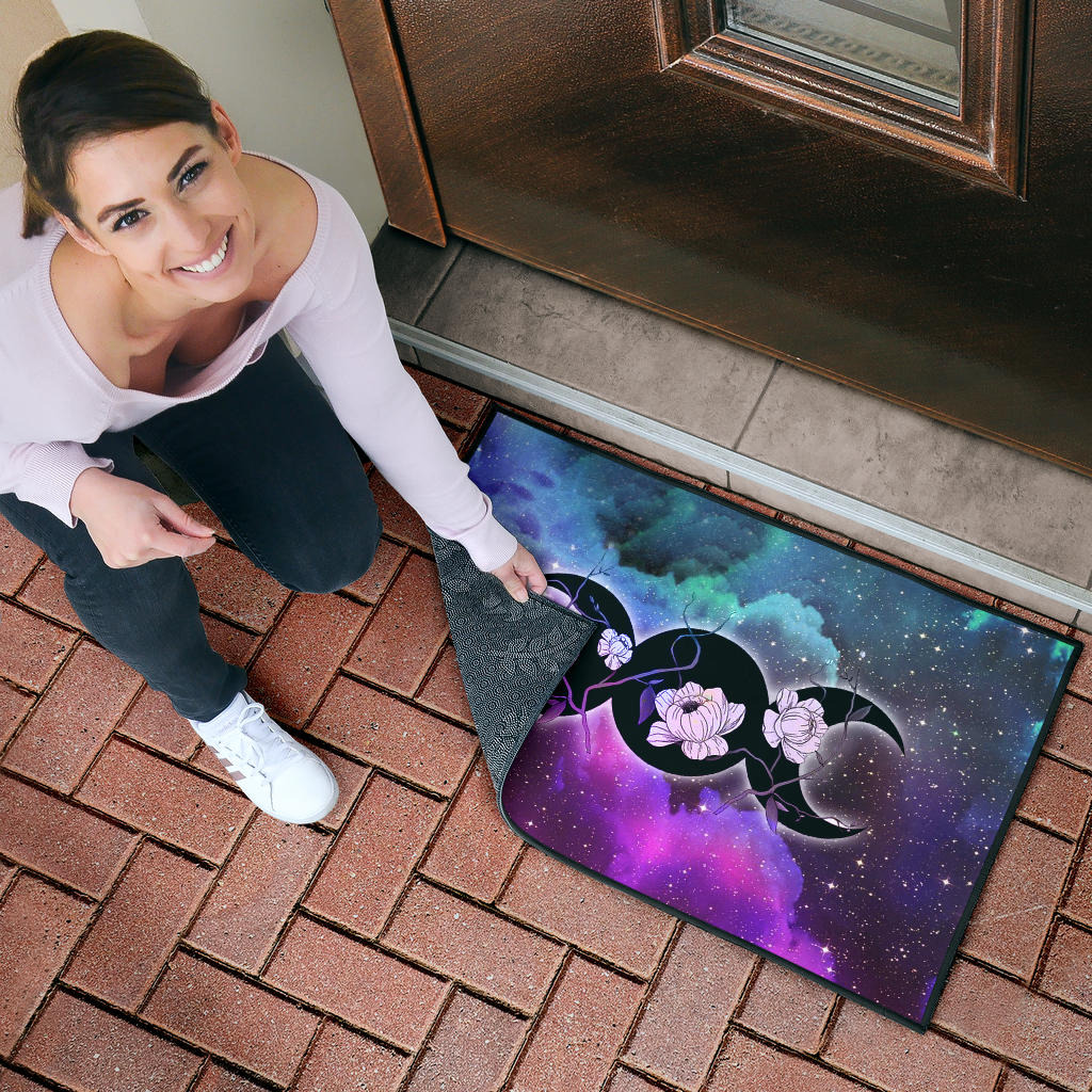 Triple Moon Galaxy Wicca - Witch Doormat 0822