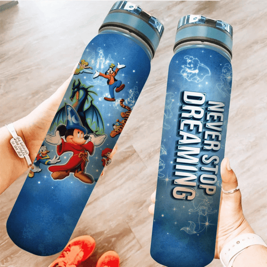 Never Stop Dreaming Mouse Water Tracker Bottle 0823