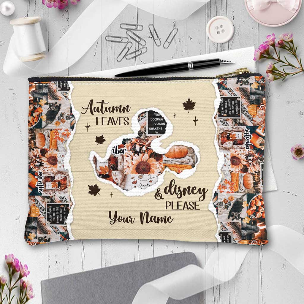 Autumn Leaves And Mouse Ears Please - Personalized Fall Mouse Pouch