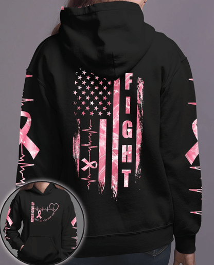 Never Give Up - Breast Cancer Awareness All Over T-shirt and Hoodie 0822