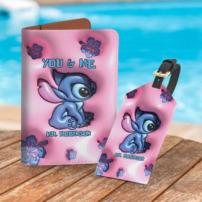 Mr & Mrs Ohana Forever - Personalized Ohana Leather Luggage Tag & Passport Holder
