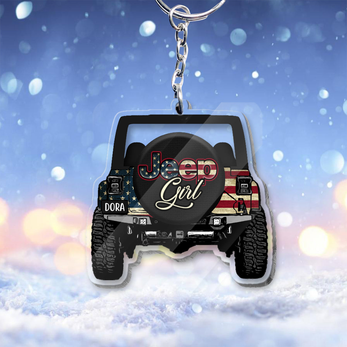 Driving Girl - Personalized Car Transparent Keychain