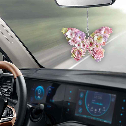 In October We Wear Pink - Breast Cancer Awareness Two-side Car Ornament