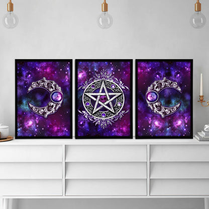Purple Triple Moon - Witch Poster & Canvas Set