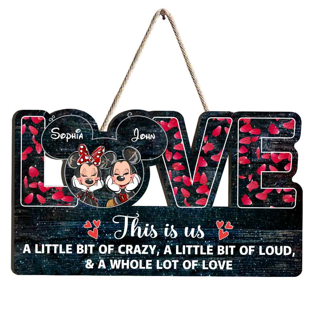 This Is Us - Personalized Couple Mouse Wood Sign