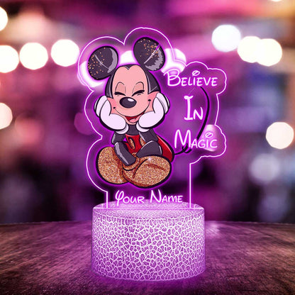 Believe In Magic Mouse Ears - Personalized Shaped Plaque Light Base