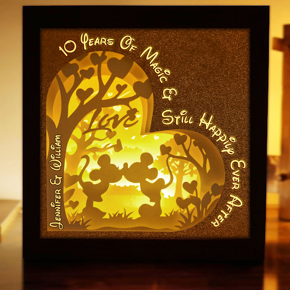 A Magic Couple - Personalized Mouse Light Shadow Box