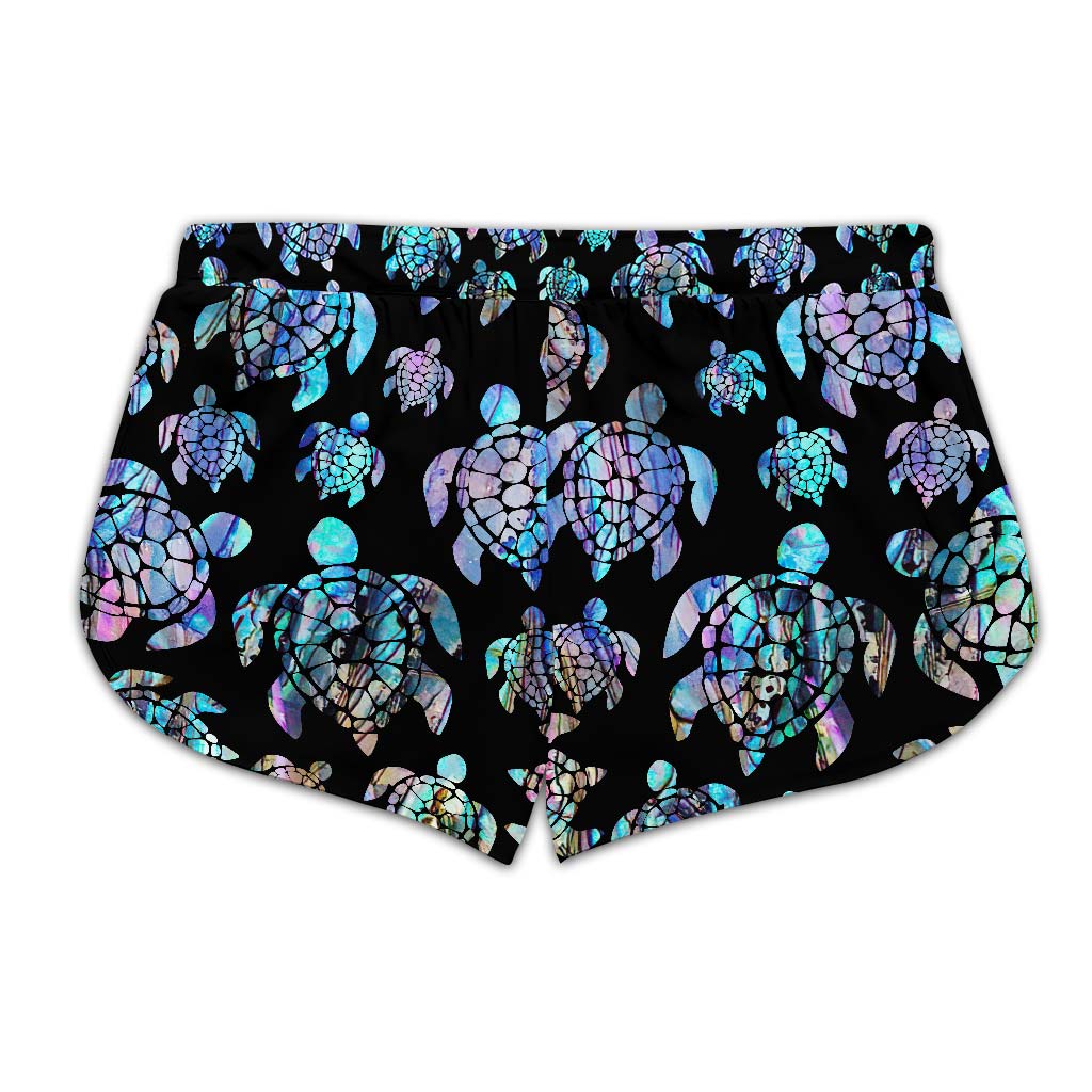 Salty Lil' Beach - Personalized Turtle Cross Tank Top and Women Shorts