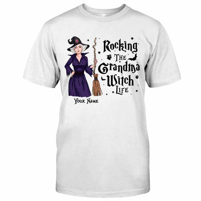 Rocking The Grandma Witch Life - Personalized Witch T-shirt and Hoodie