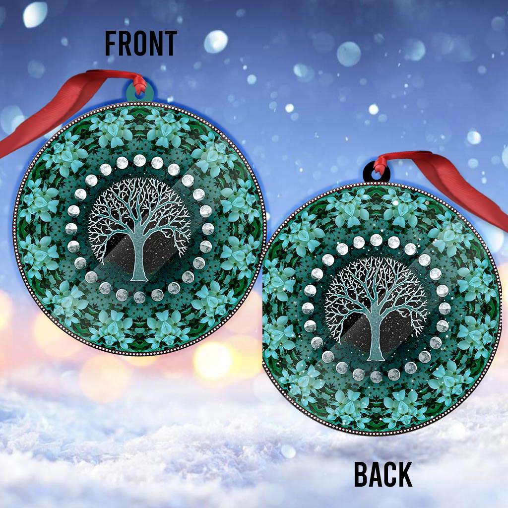 Winter Solstice Tree & Moon Phases - Witch Ornament (Printed On Both Sides) 1022