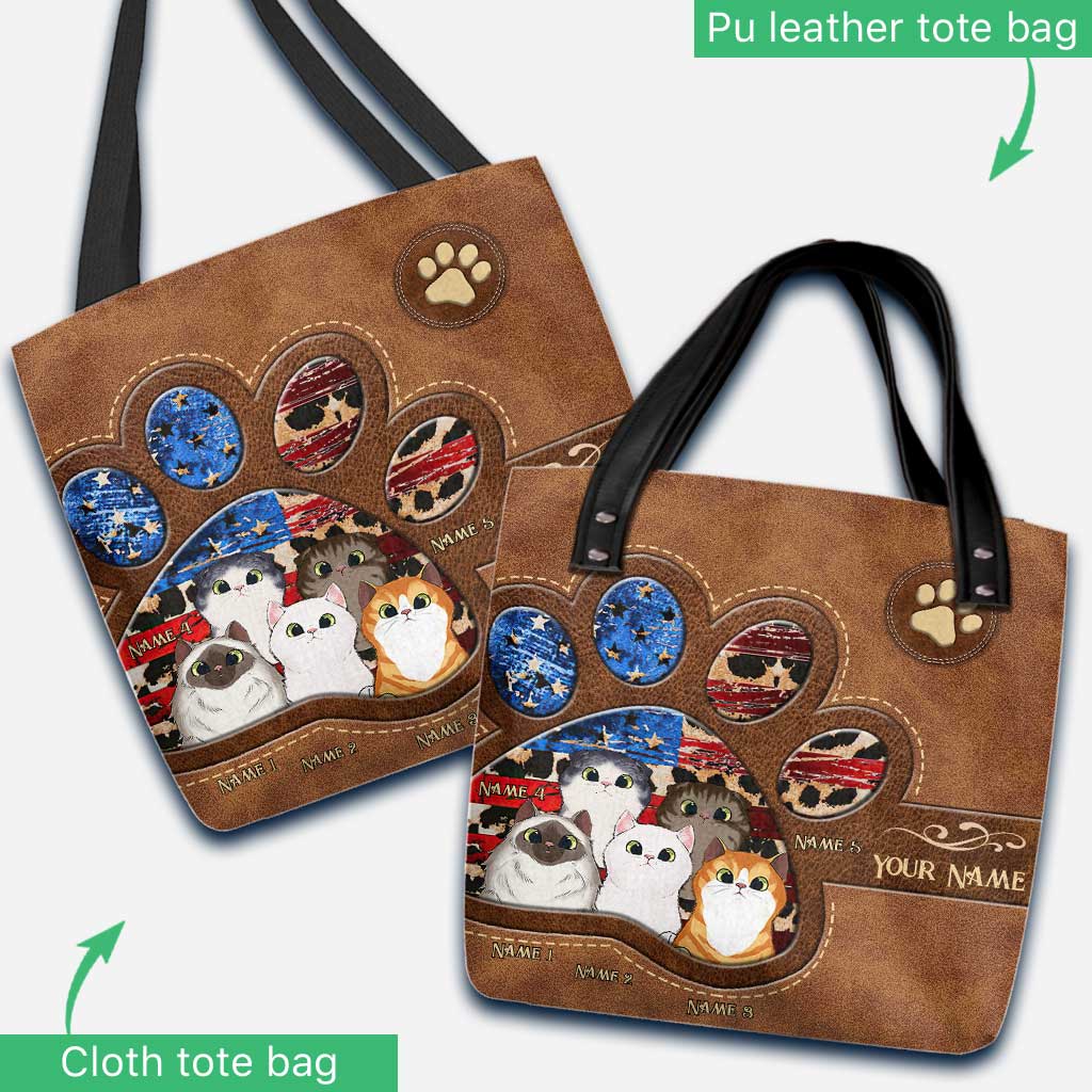 The Cats Of July - Personalized Independence Day Tote Bag