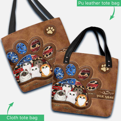The Cats Of July - Personalized Independence Day Tote Bag