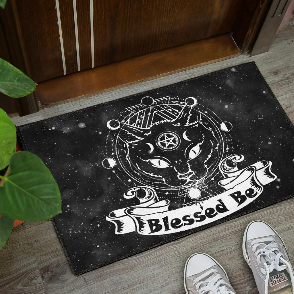 Wicca Occult Cat Blessed Be - Witch Doormat 0822