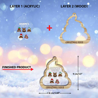 Grandma's Little Love - Personalized Christmas Layers Mix Ornament
