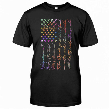 Mouse Ears Pledge Of Allegiance - Personalized Independence Day T-shirt and Hoodie