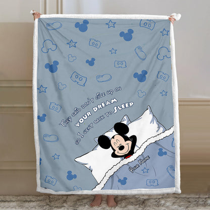 Don't Give Up On Your Dream - Personalized Mouse Blanket