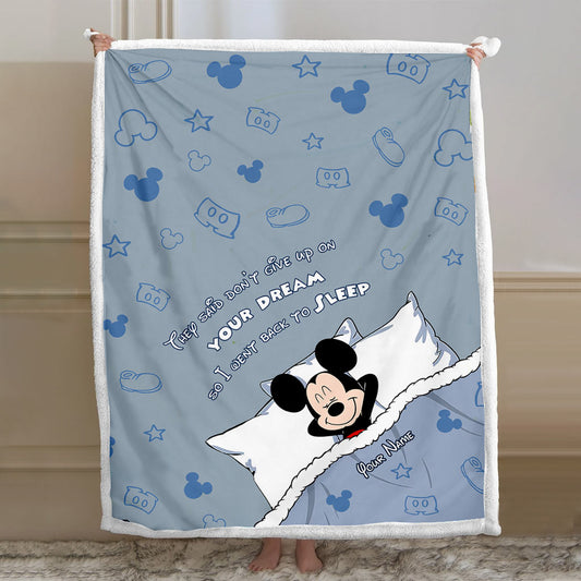 Don't Give Up On Your Dream - Personalized Mouse Blanket