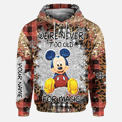 We're Never Too Old - Personalized Christmas Mouse Hoodie and Leggings