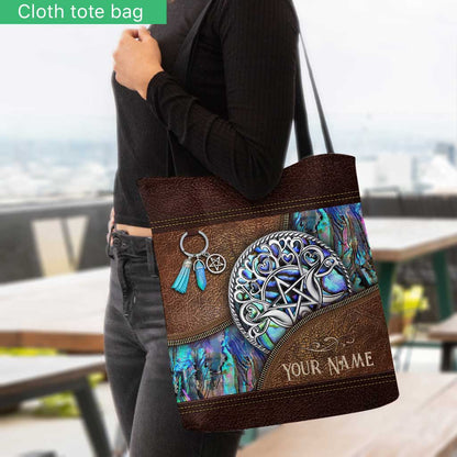 Pentagram Tripple Moon - Personalized Witch Tote Bag