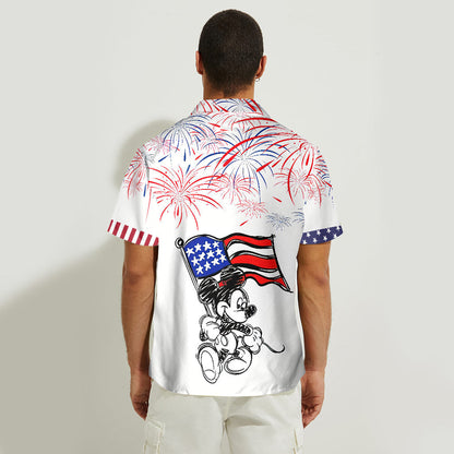 Stars, Stripes And Magic - Personalized Independence Day Mouse Hawaiian Shirt
